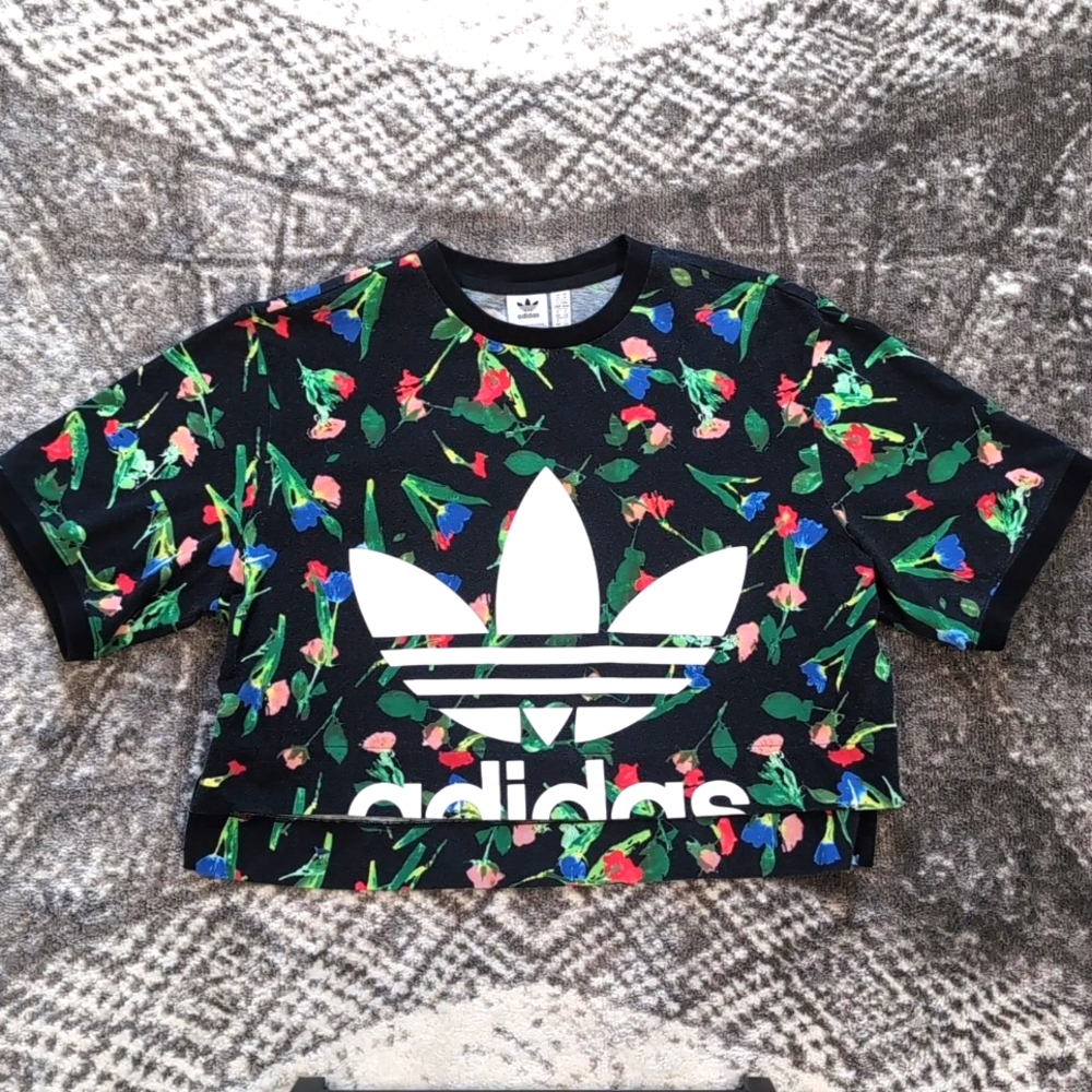 Adidas Floral Multicolor Crop Top